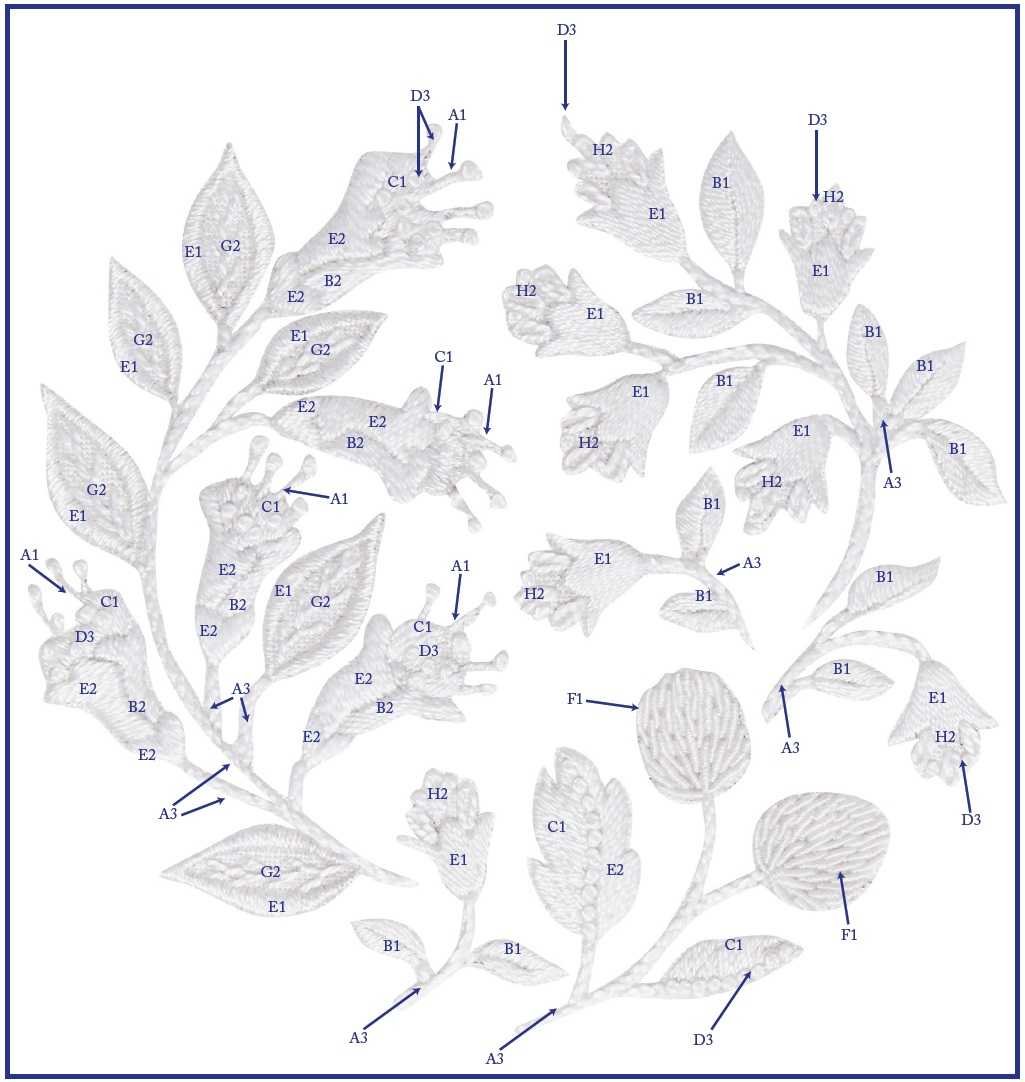 Полевые цветы белой гладью схема 2