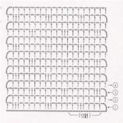 Простой узор крючком №1210 (схема)