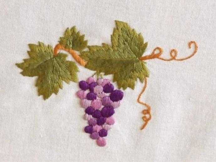 Схема для вышивки гладью Виноград
