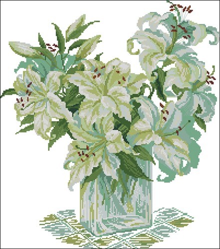 Набор для вышивания Белые лилии () – купить в Москве | витамин-п-байкальский.рф