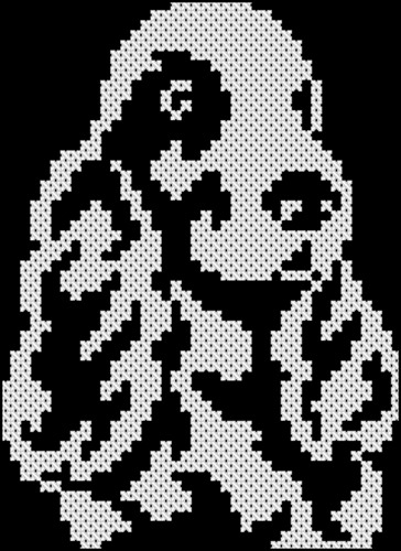 Черно-белые схемы вышивки крестом: кошки, силуэты, пары