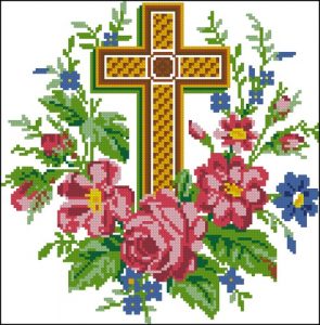 Крест в цветах