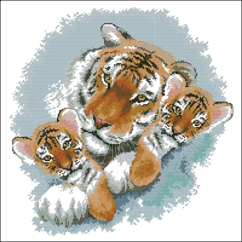 Комментарии к схеме вышивки «Пара тигров» (№1168017)