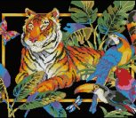 Tiger and Parrots