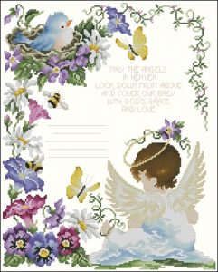 Angels in Heaven Birth Sampler