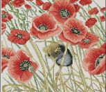 Harvest Mouse and Poppies
