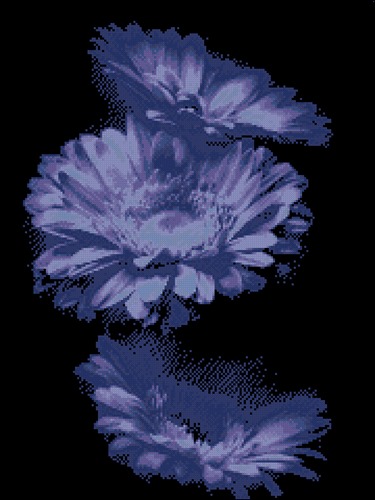Схемы для вышивки бисером синие цветы