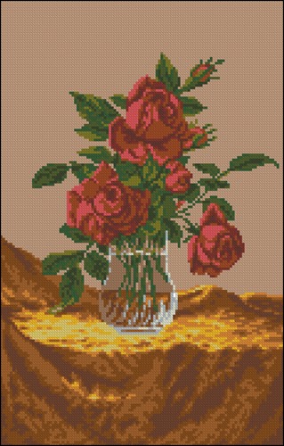 Розы в вазе (Goblenset 720)