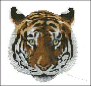 Набор для вышивания крестом Тигр, 16,7x17, Тутти