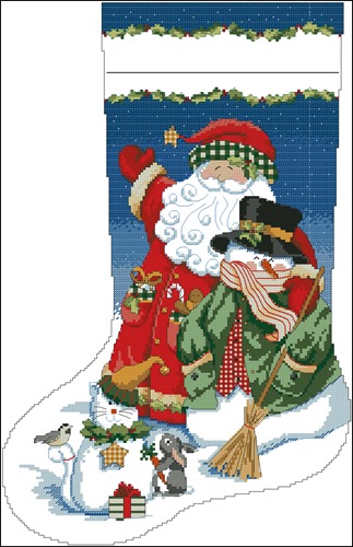 Santa and Snowman stocking