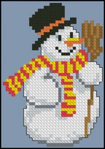 Снеговик (шарф, метла, цилиндр)