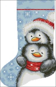 Hugging Penguins Stocking