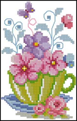 Tea Cup with Flowers