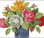 Vase with Brightly Coloured Rose