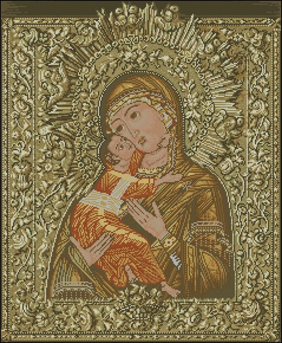 Владимирская икона Божией Матери в пастельных тонах