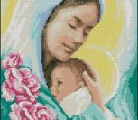 Мария с младенцем и цветами