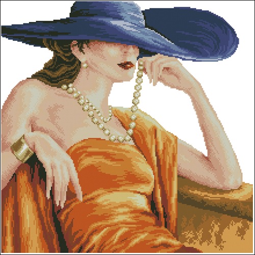 Оригинал - Схема вышивки «Дама в шляпе» - Автор «vesnyshka63» - Авторы - Вышивка крестом