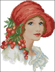 Lady in red hat