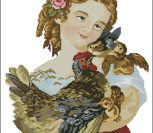 Little girl with chicks