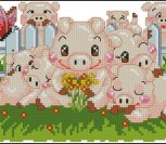 8 Pigs calling for fortune