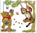 Pooh & Tigger Birthsampler