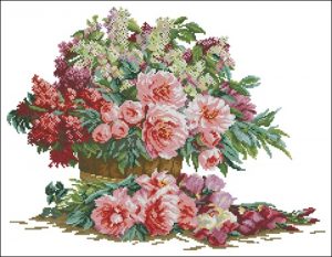Bouquet of lilacs and peonies