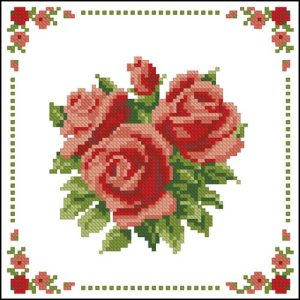 Rose Cross Embroidery