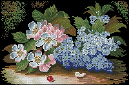 Lilacs and Apple Blossom