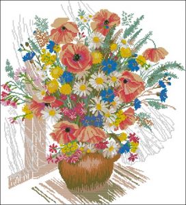 Красочная цветочная ваза