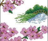 Цветущая сакура и мостик