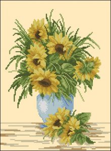 Cross stitch sunflower