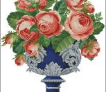 Roses in Blue and Silver Cup