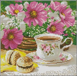 Утренний чай и цветы