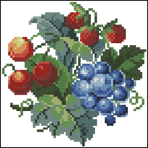 Комментарии к схеме вышивки «Цветы, фрукты, птица» (№1389711)