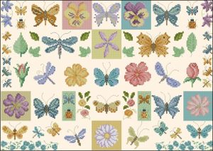 Butterflies Cross Stitch Pattern Sampler