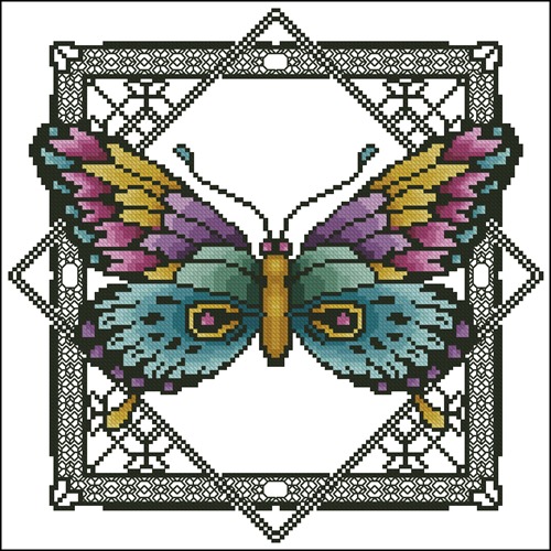 Бабочка в виде оконного винтажа