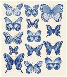 Набор однотонных бабочек