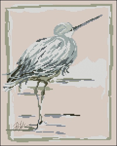 Cross stitch bird