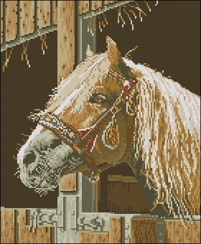 Лошадь в стойле