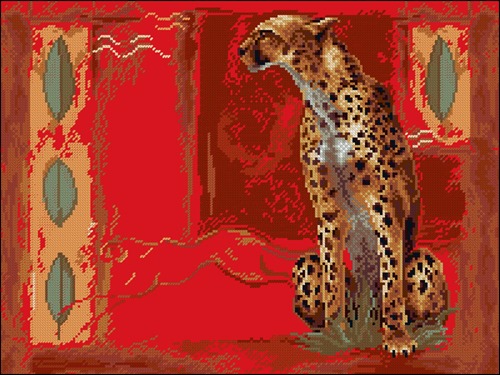 Гепард на красном
