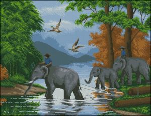 Переход слонов через реку