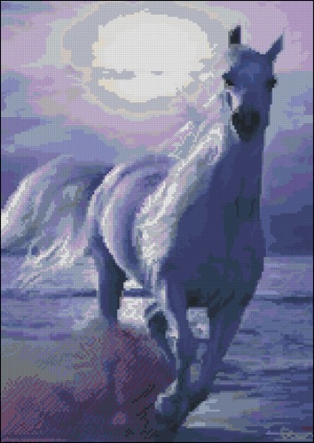 Схема вышивки «Лошадь черно-белая» (№585488)