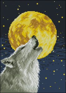 Волк воющий на Луну