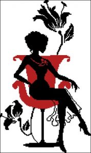 Девушка в красном кресле