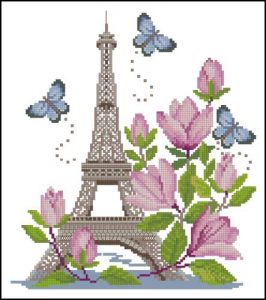 Париж, цветы и бабочки